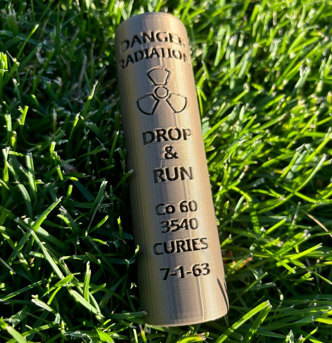 Cobalt 60 cylinder prop replica