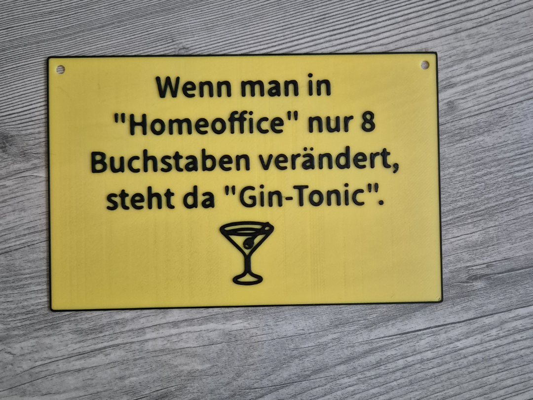Lustiges Schild "Homeoffice"
