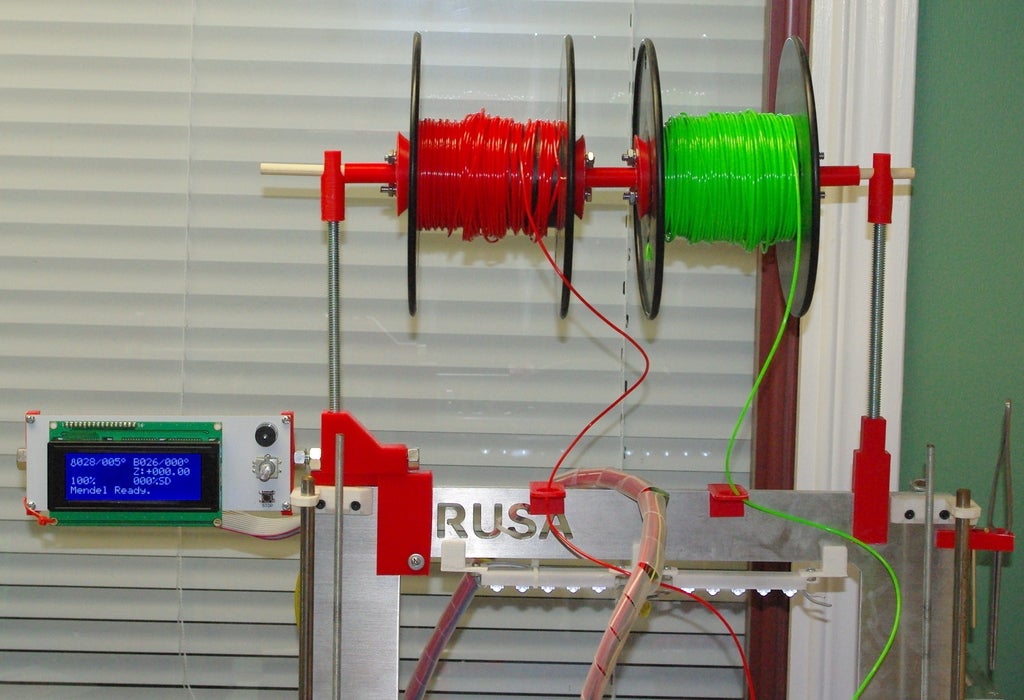 Prusa i3 Metal Frame Combined LCD and Spool Holder