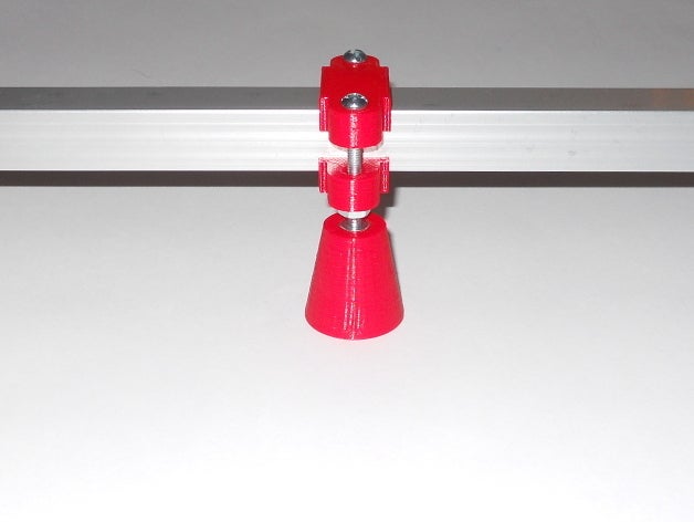 Adjustable foot for 3/4" aluminium extrusion