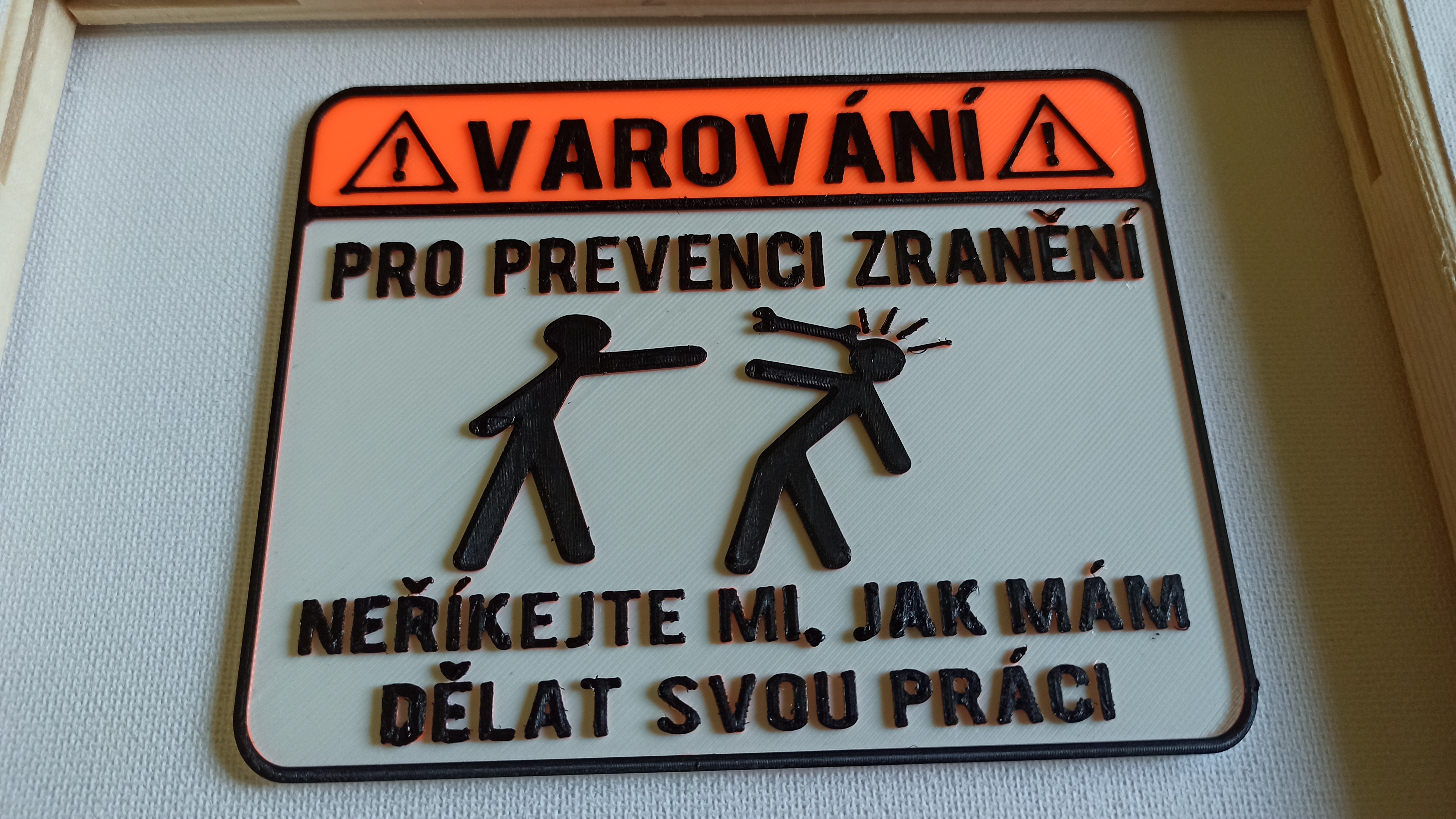 Cedulka upozornění - warning sign cz