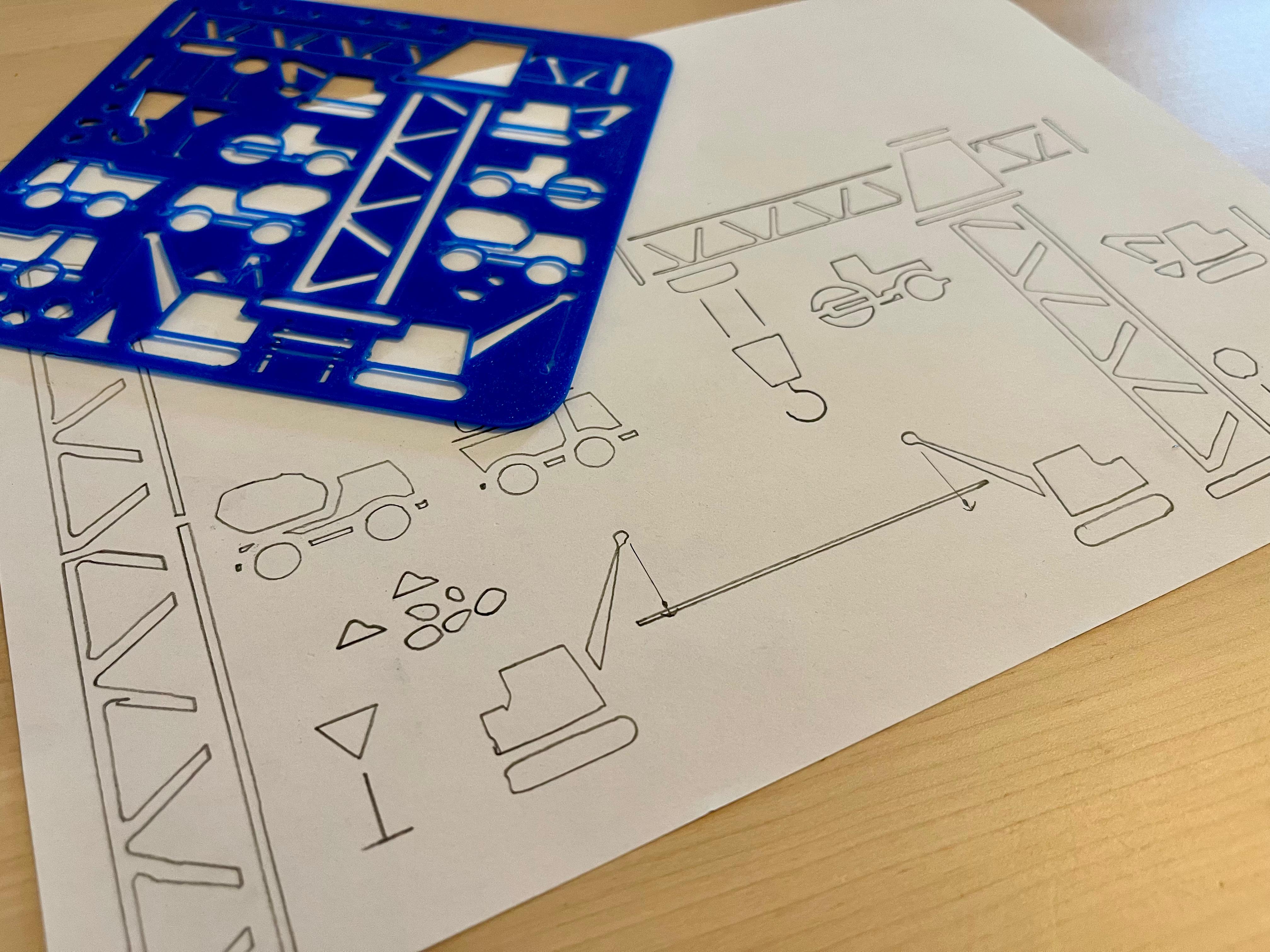 Construction Site Stencil / Drawing Templates