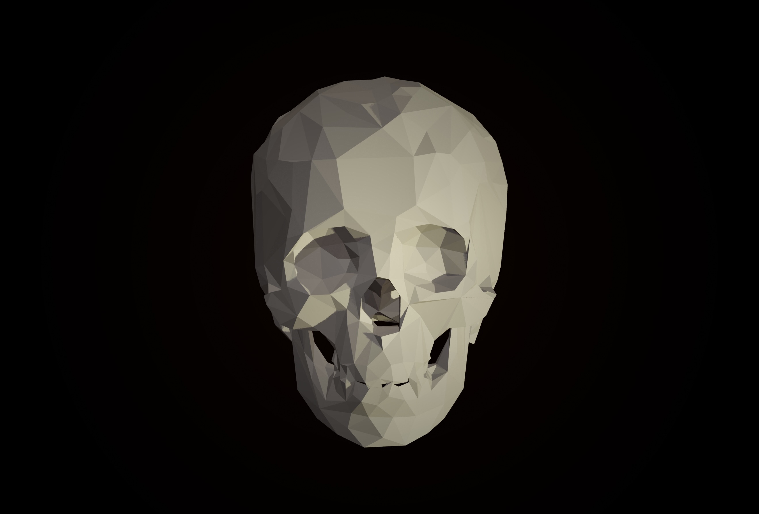 Low Poly Full Skull