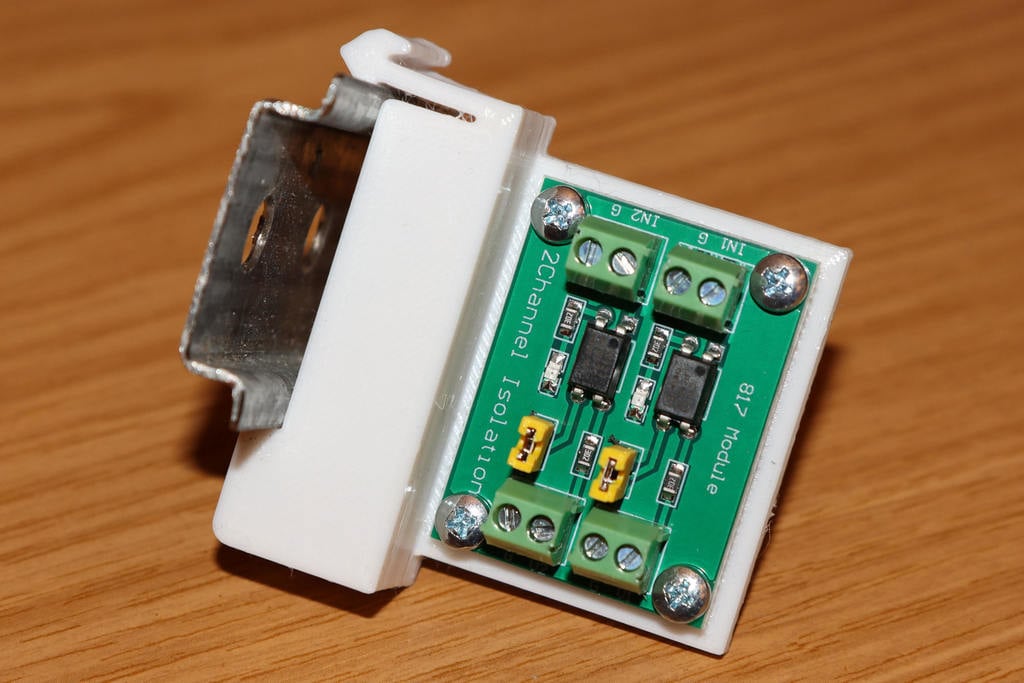 DIN rail mount for PC817 2 ch. optocoupler module