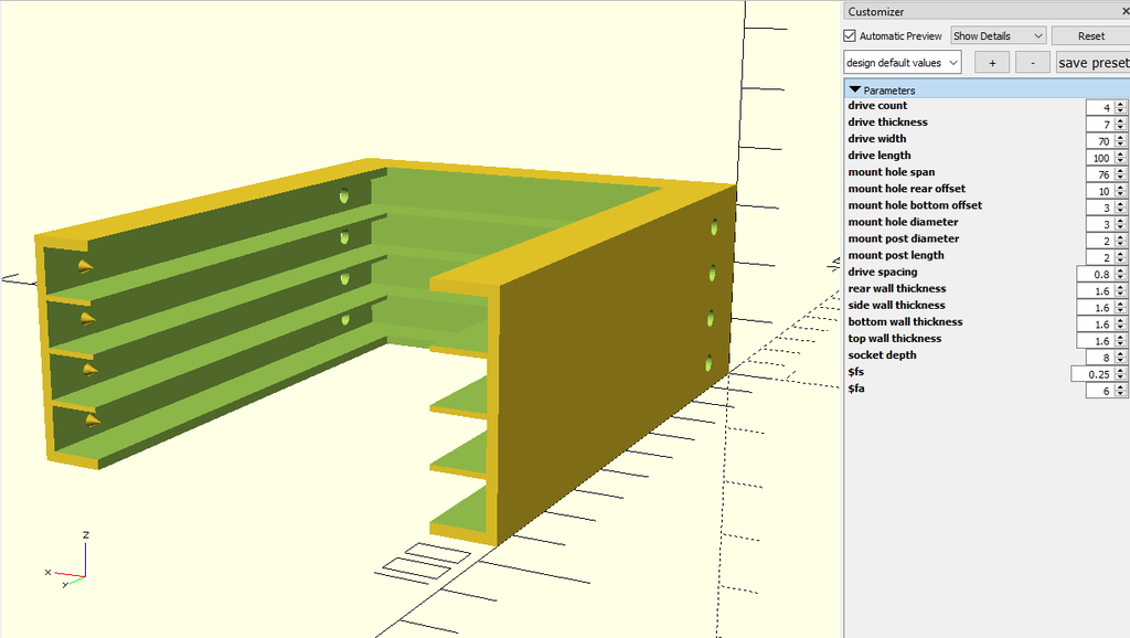 Parametric Multiple SSD / Hard Drive Bracket Sled