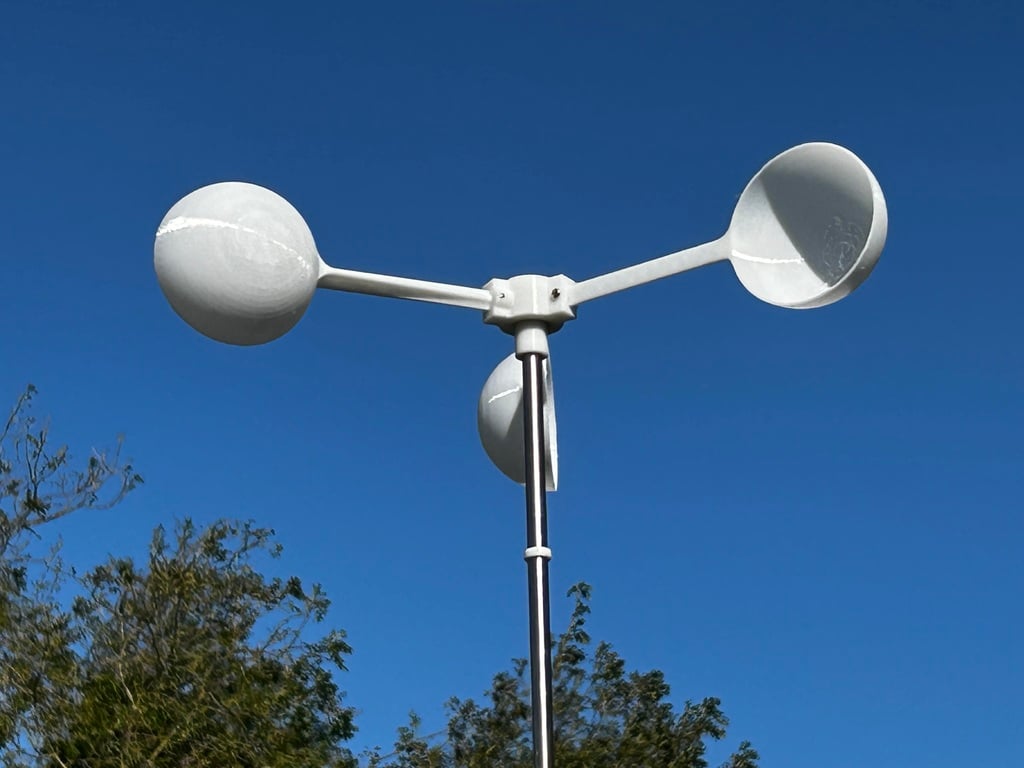 Modular Anemometer with roller scate bearing