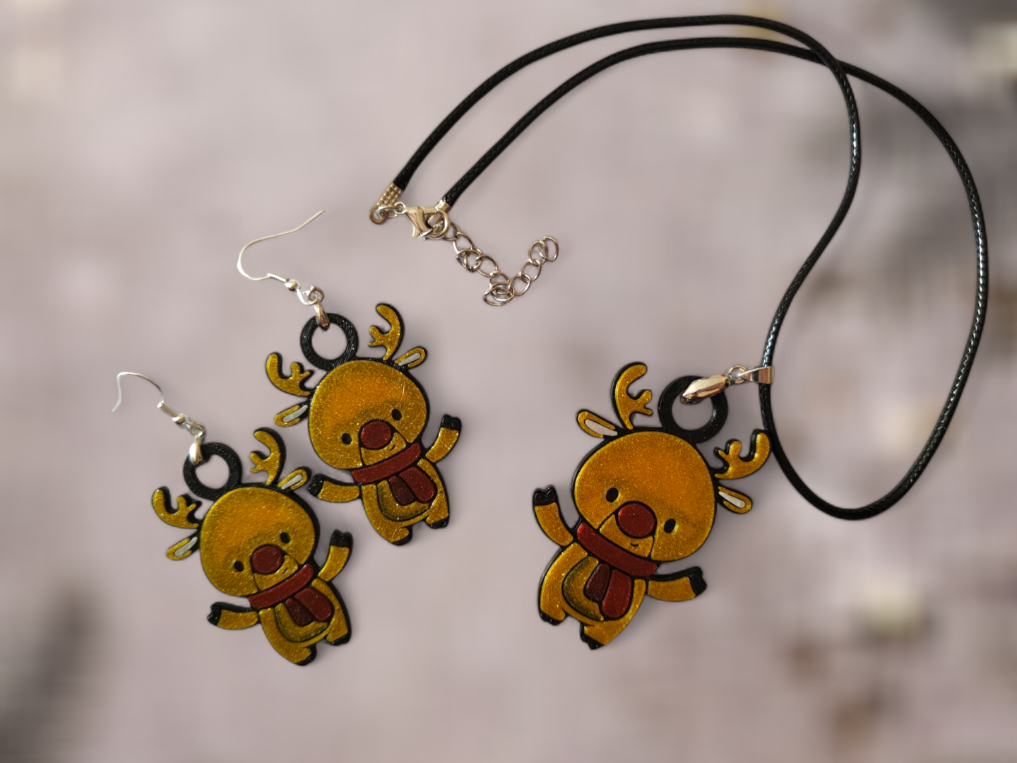 Cute Reindeer - Earrings and Necklace