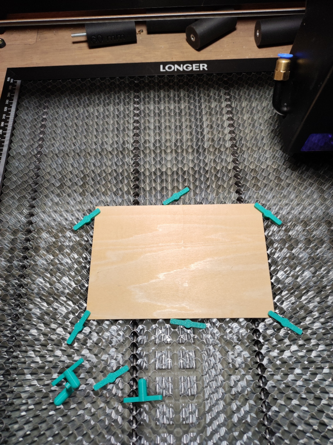 Honeycomb pin for laser engravers