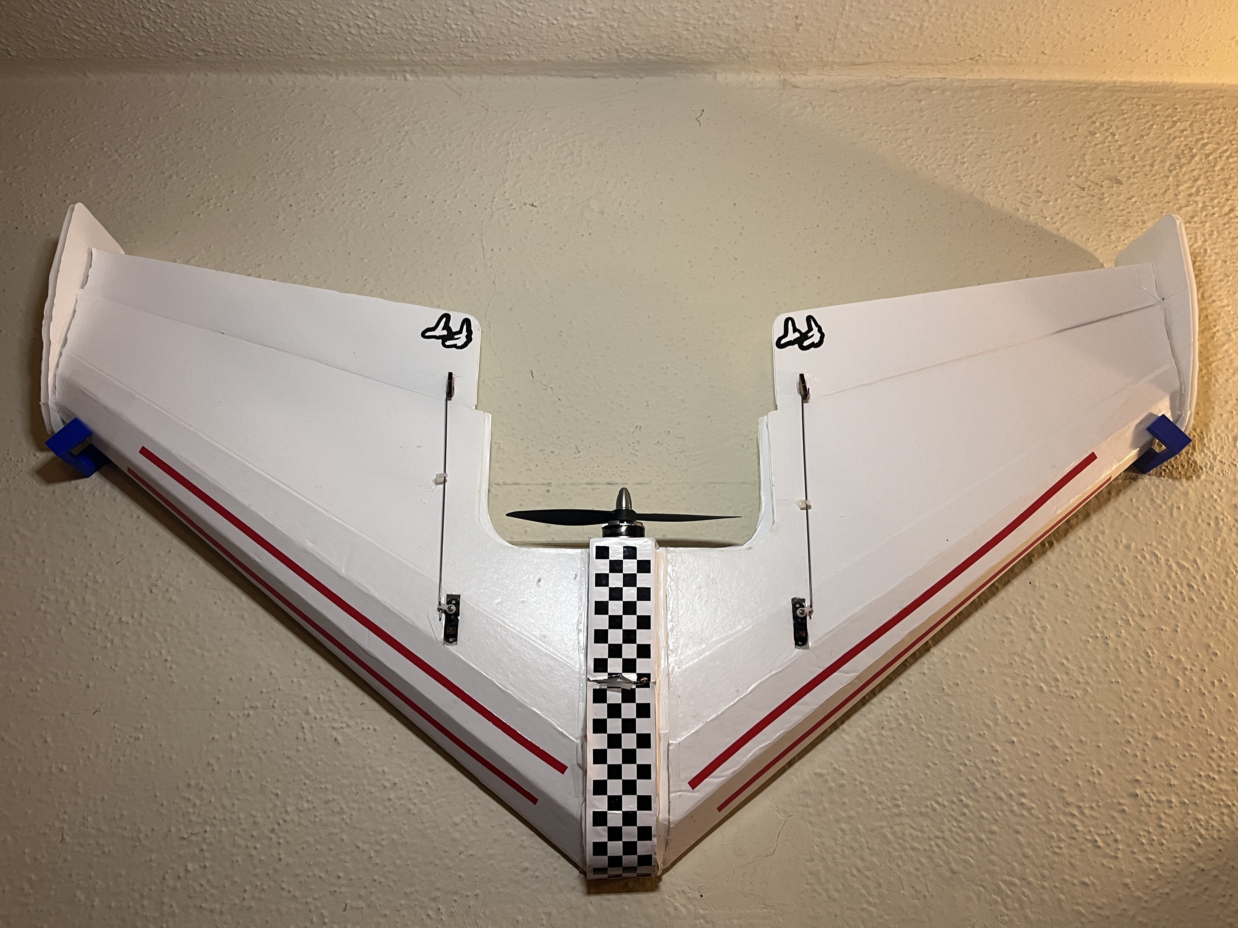 Wall mount hooks for RC delta wing FliteTest