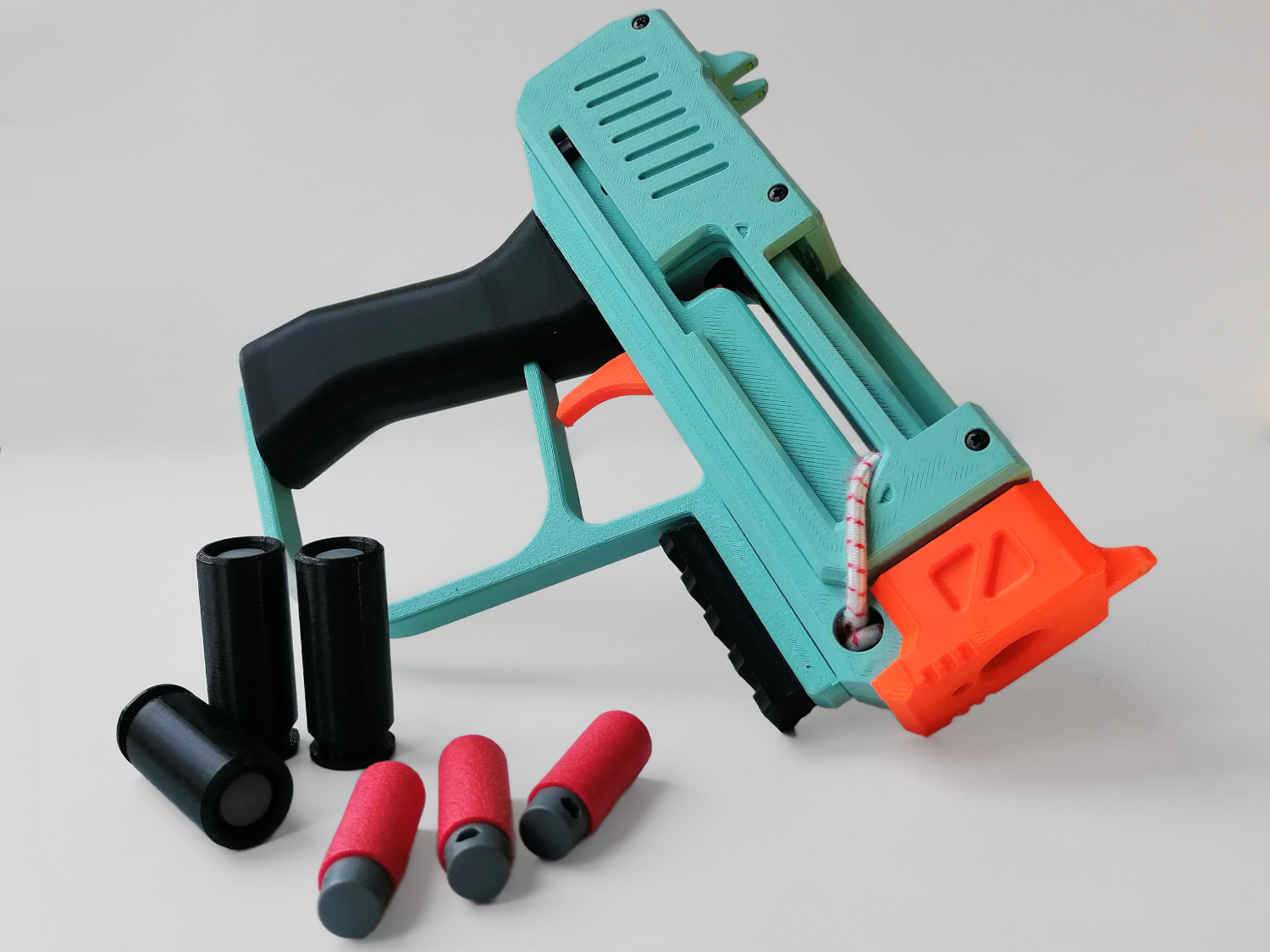 Shell ejecting Nerf string blaster