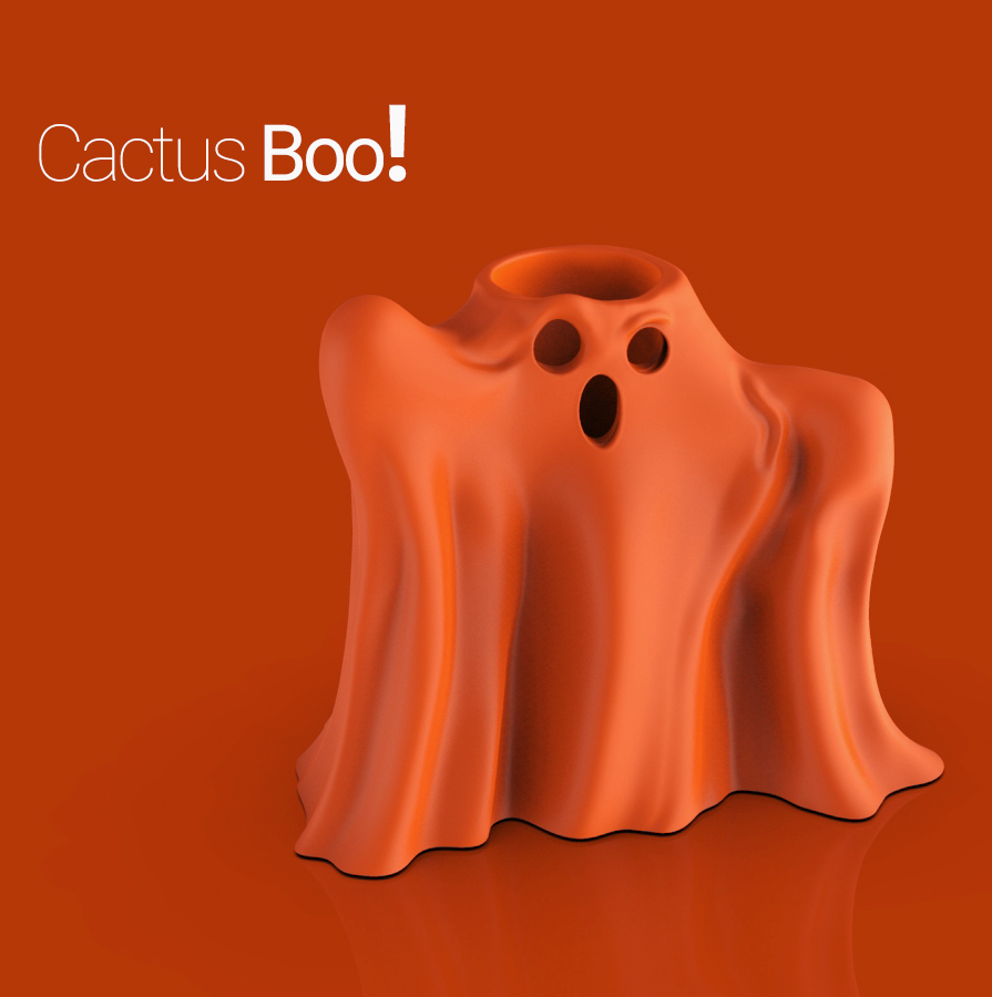 Cactus Planter BOO ! Holloween
