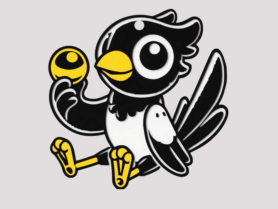Cheerful magpie keychain