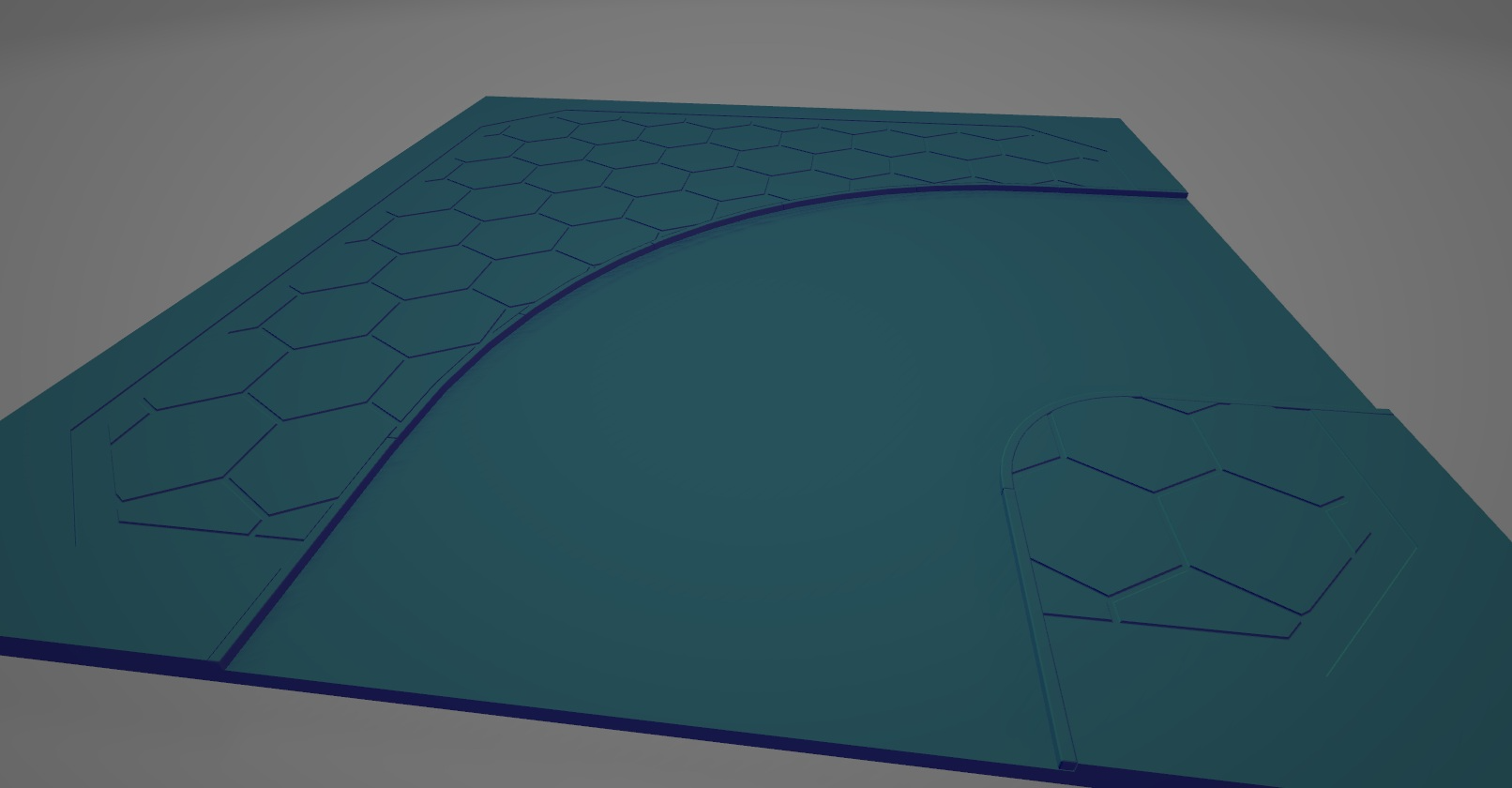 HexTile road with bend and kerbs