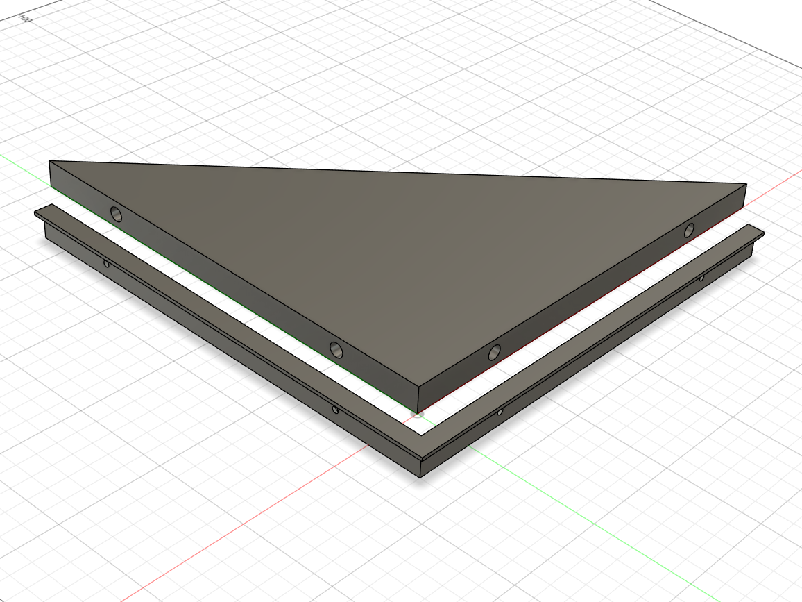 250x250x15mm L shaped desk filler plate