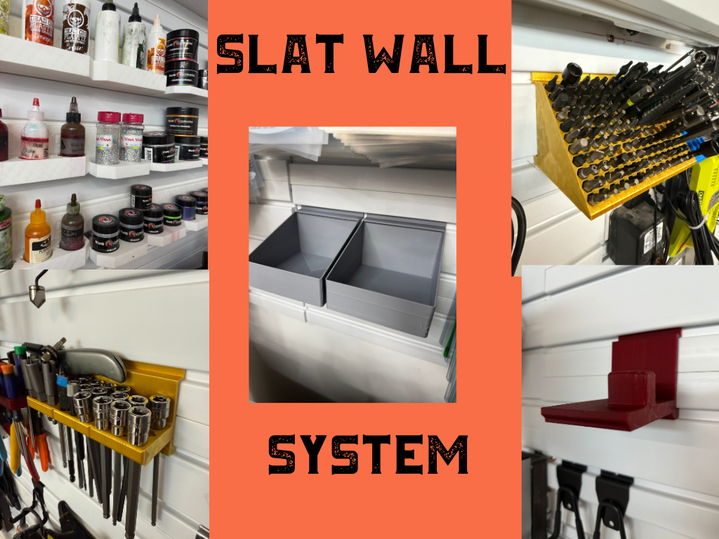 Slat Wall System Holders Ryobi Paint Glitter etc