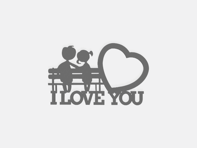 Pareja banco I LOVE YOU