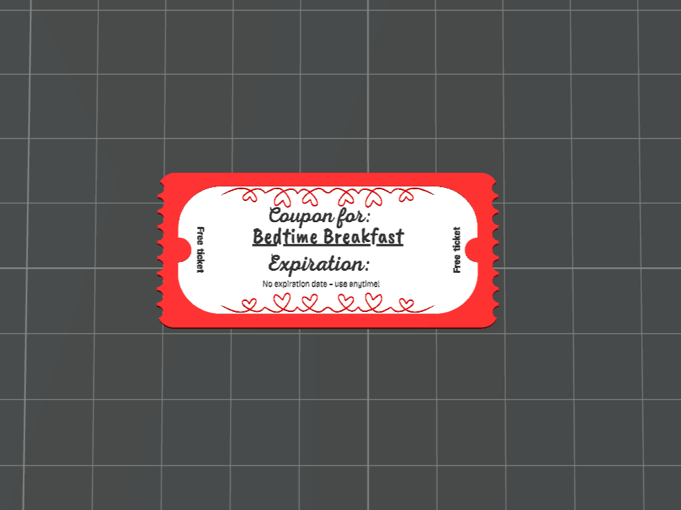 breakfast love coupon Valentine's Day Valentines