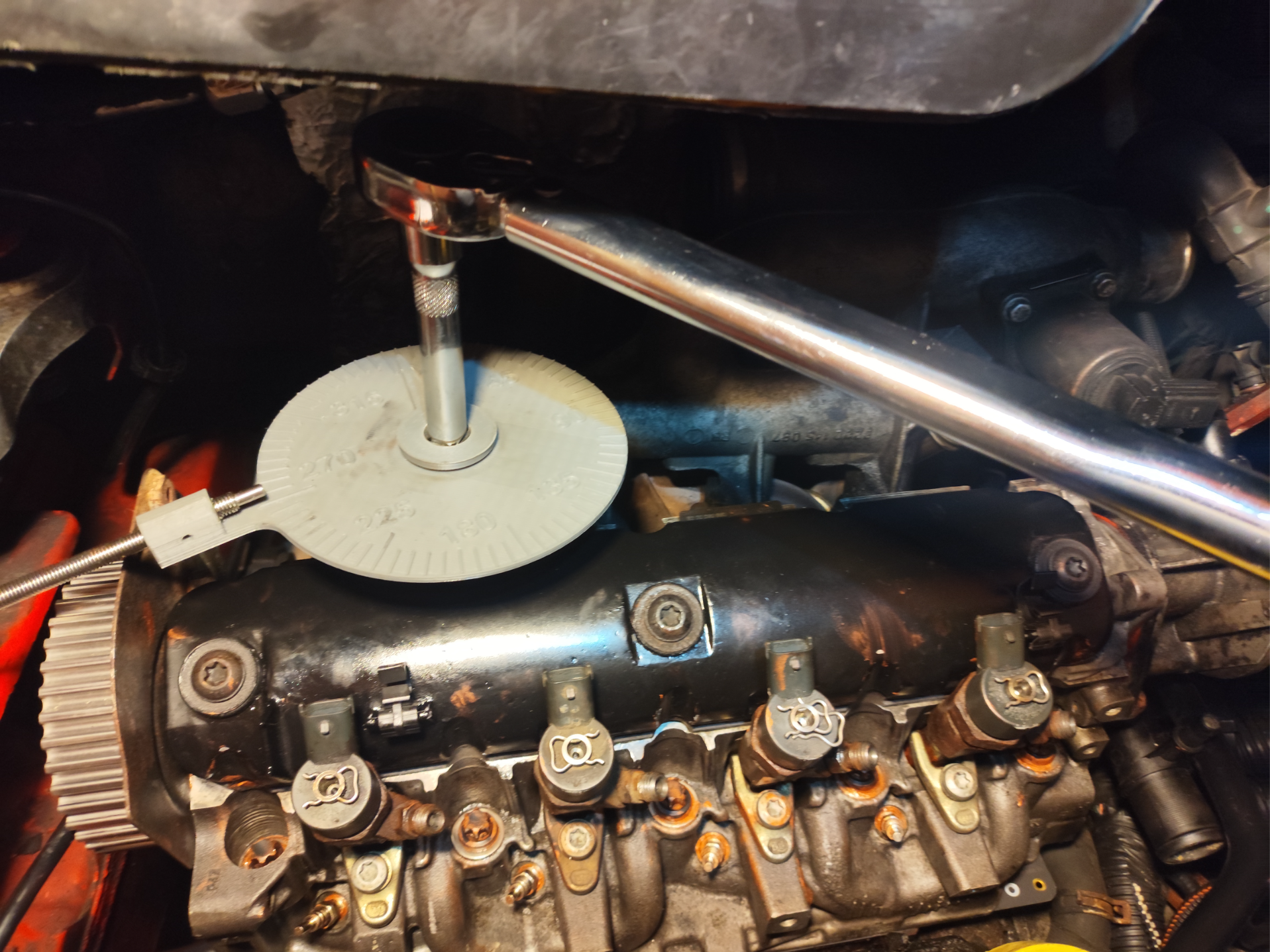 Angle degree torque gauge tool for 1/2 extension
