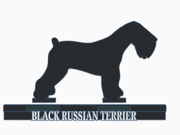 Black Russian Terrier Silhouette With Stand