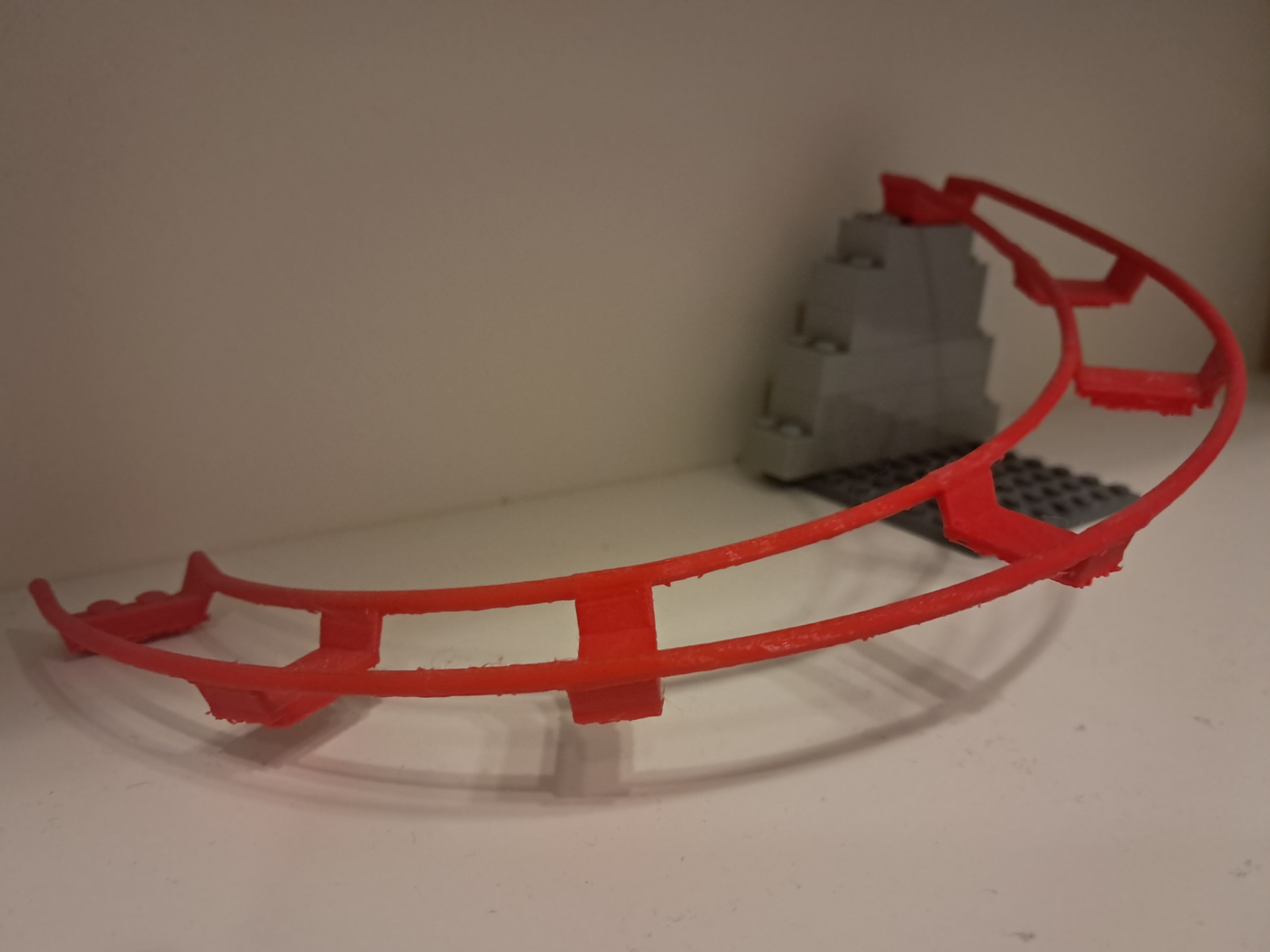 Brick rollercoaster track downward curve