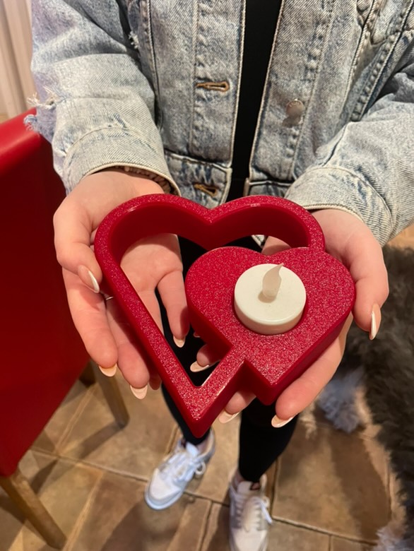 Heart candle holder Valentine's Day