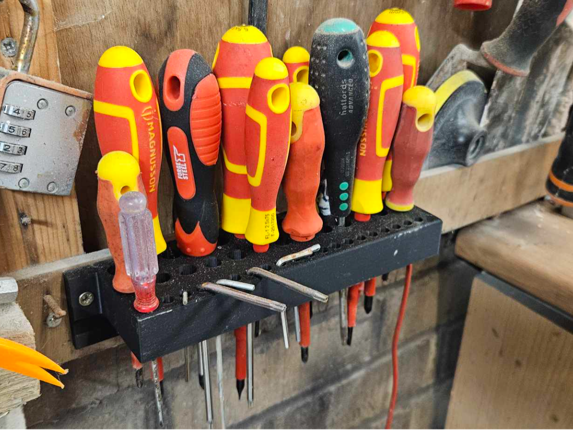 Screwdriver holder - wall mountable