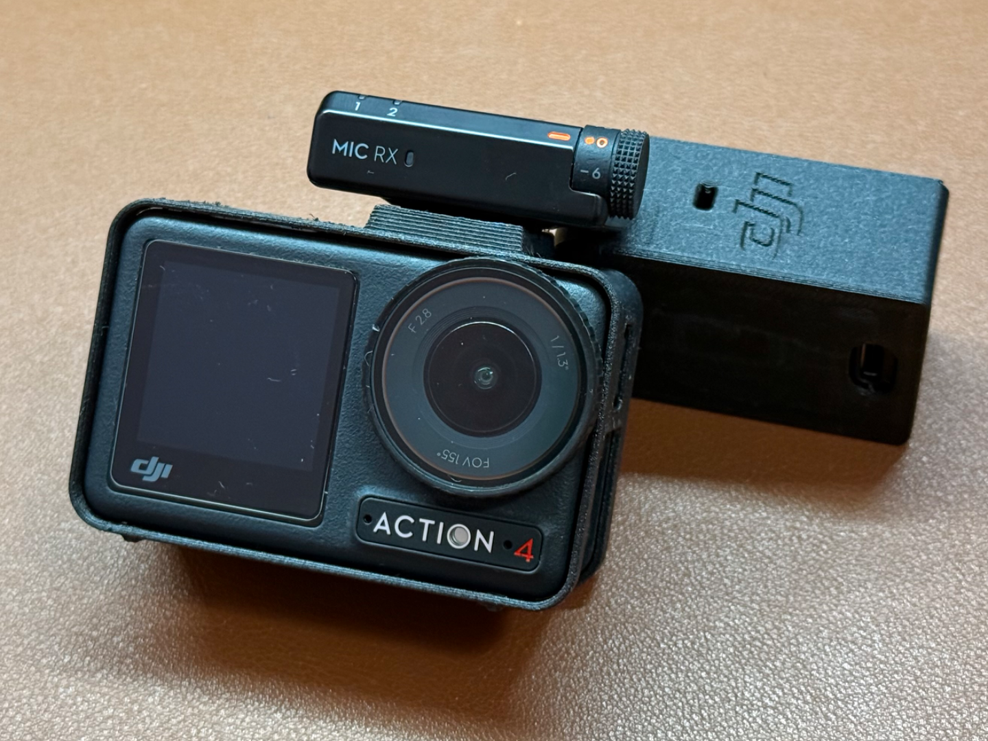 DJI Action 3/4/5 case with DJI Mic Mini receiver