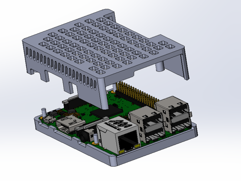 Raspberry Pi3 Case Top/Bottom/Complete
