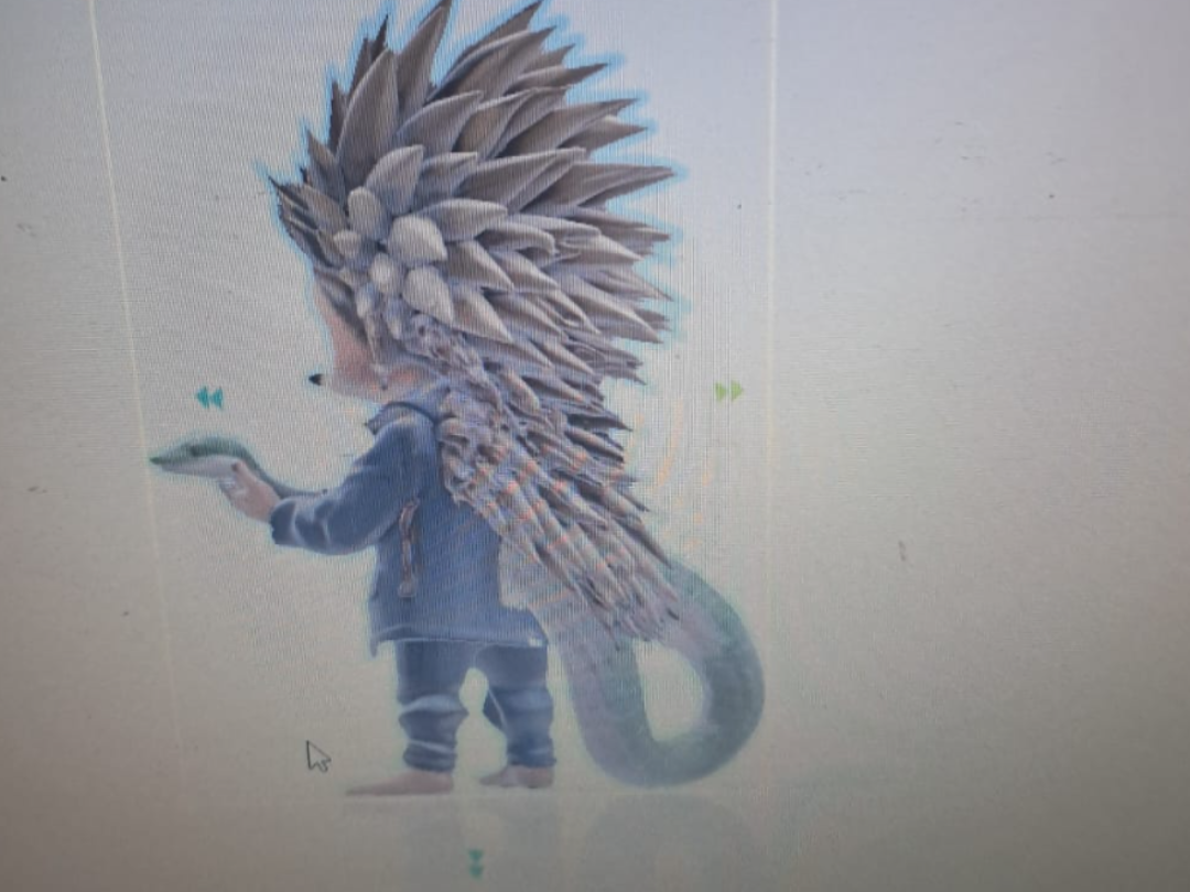 Hedgehog sculpture with snake