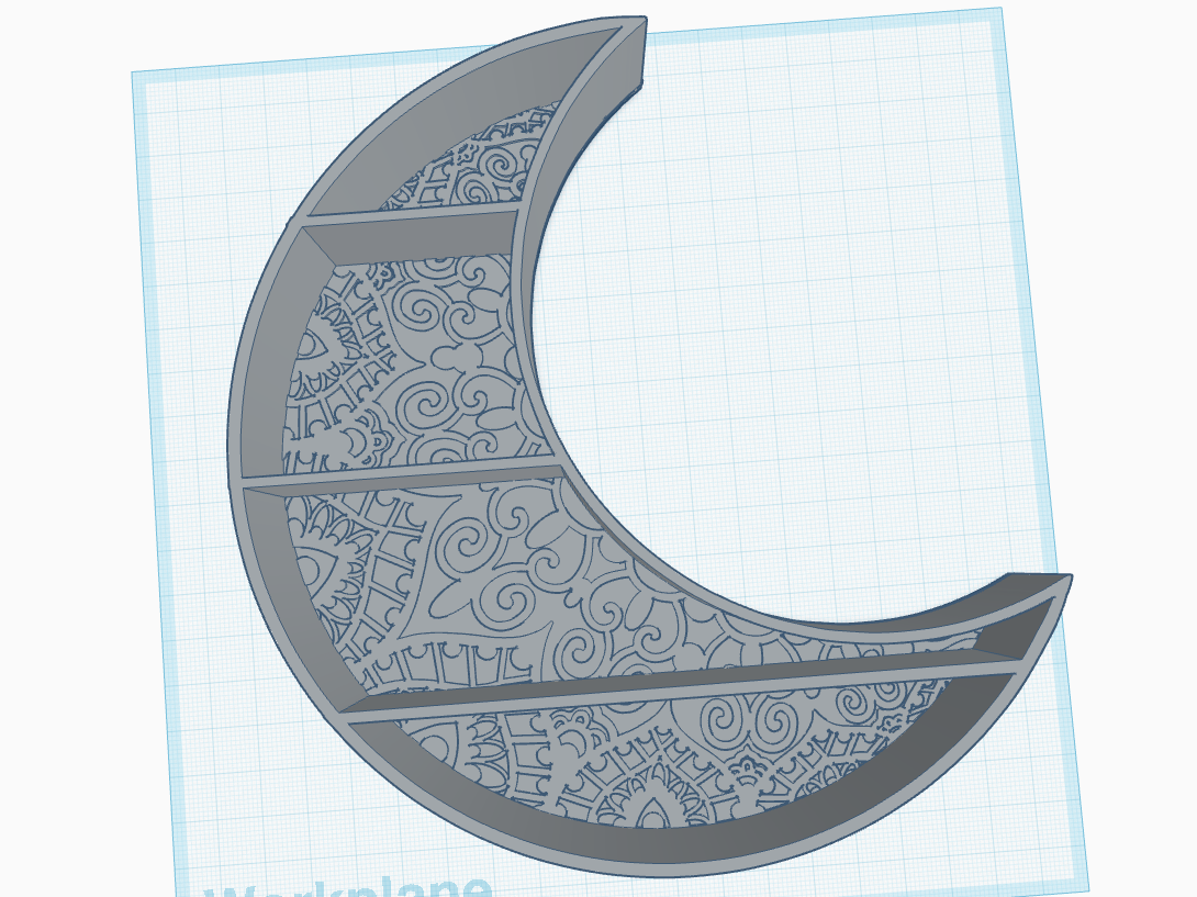Mandala Engraved Moon Shelf