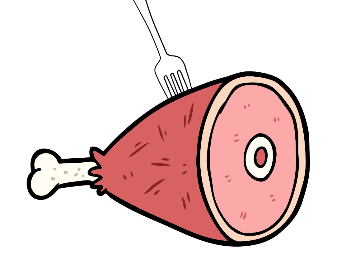 Dr Seuss inspired Ham with fork