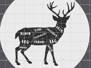 deer butchering cuts coaster