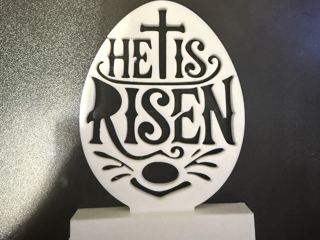 "He Is Risen" Easter Egg Silhouette and stand