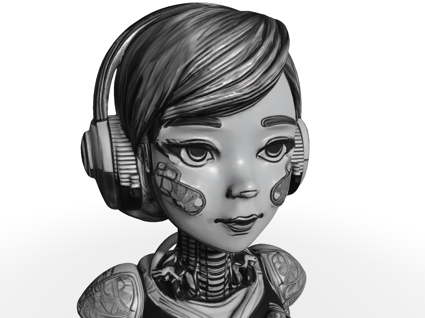 Cybernetic Muse Bust