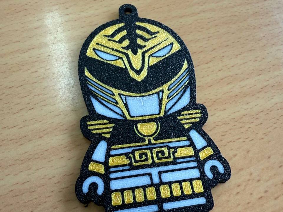 White Ranger Blocks Type Keychain
