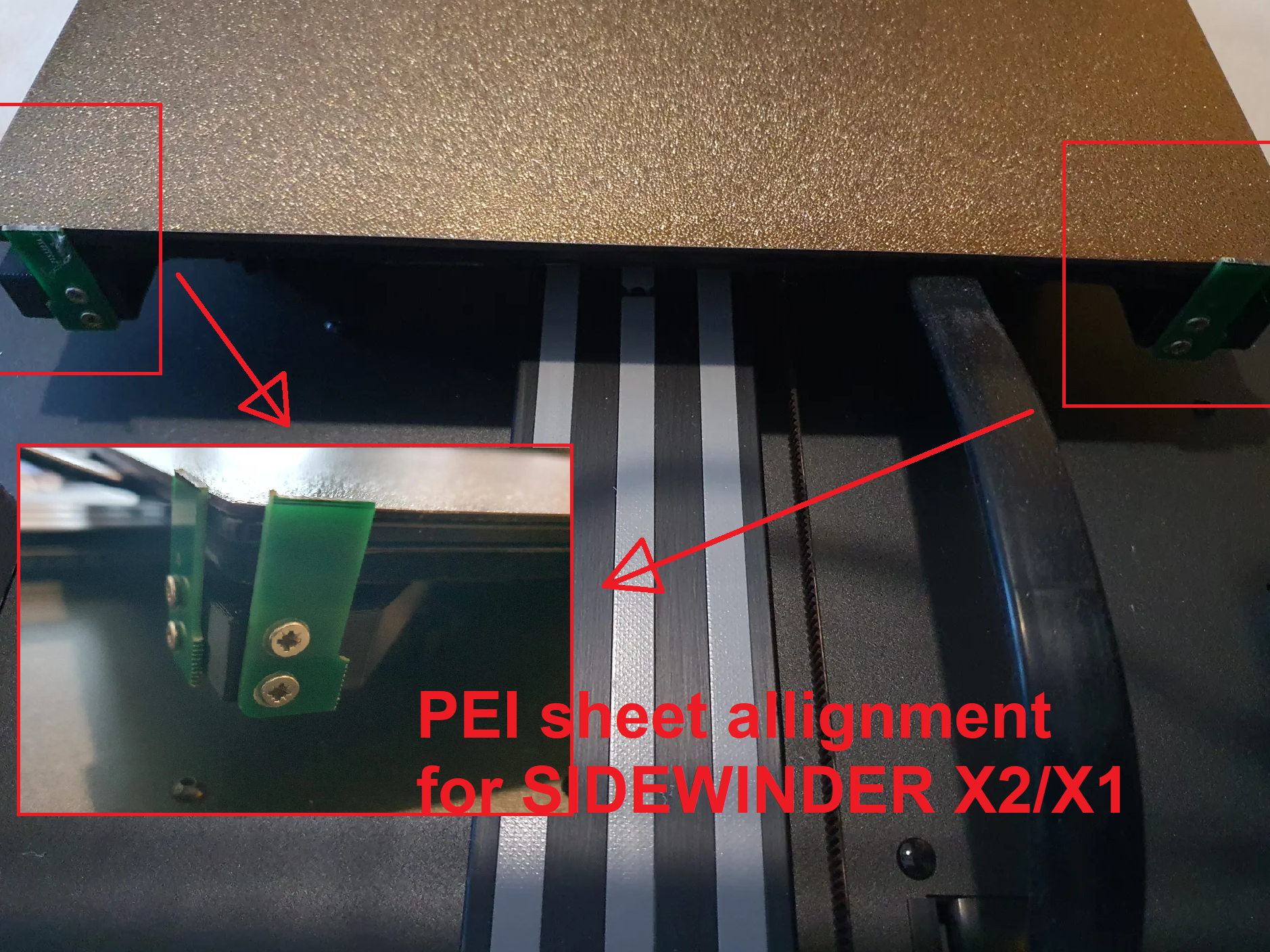 PEI sheet allignment for SidewinderX2/X1