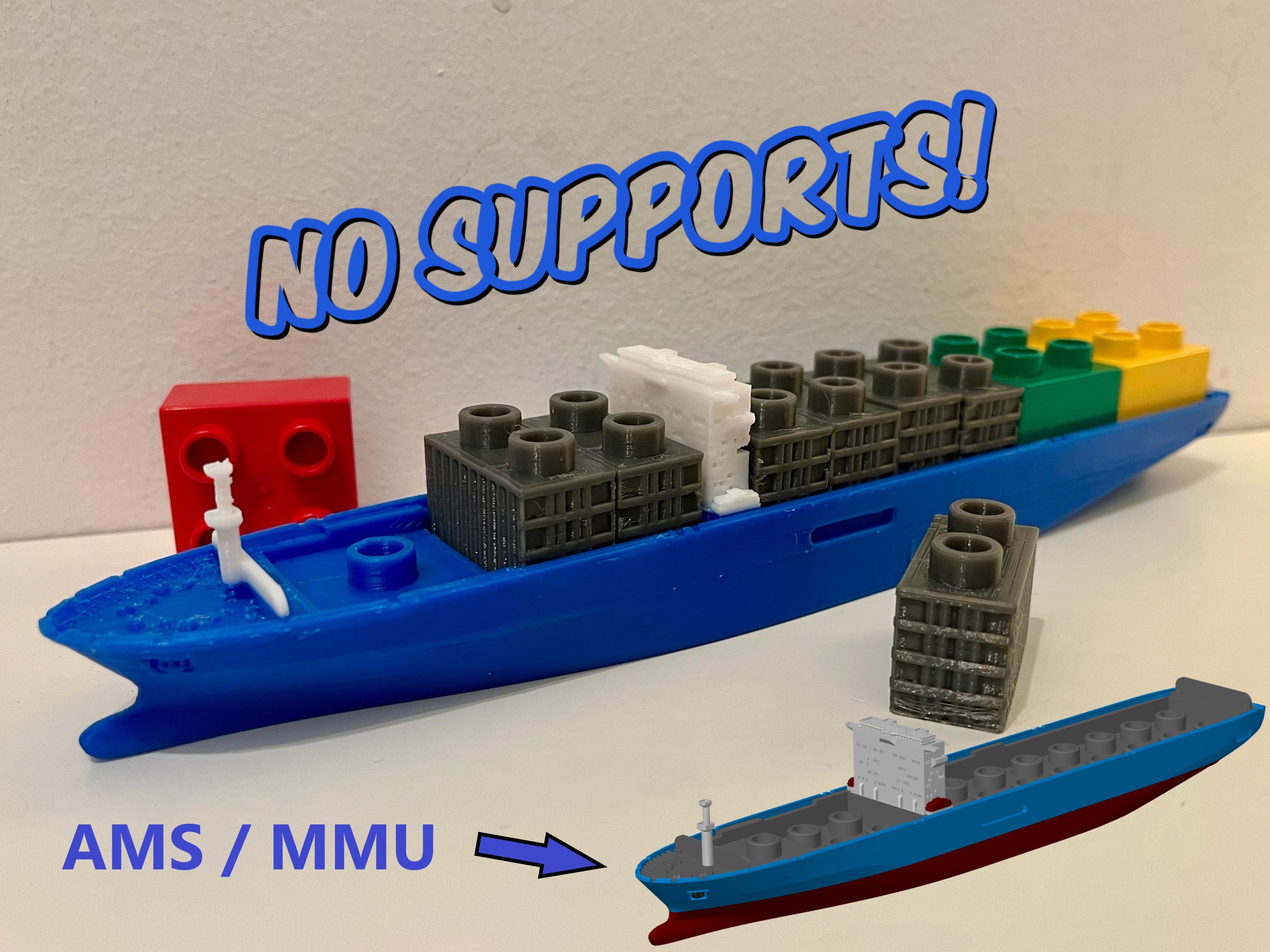 Lego Duplo Container Ship (floating & no supports)
