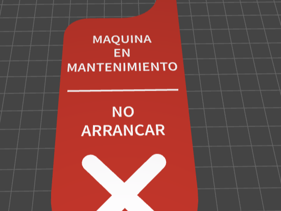 Advertencia maquina parada