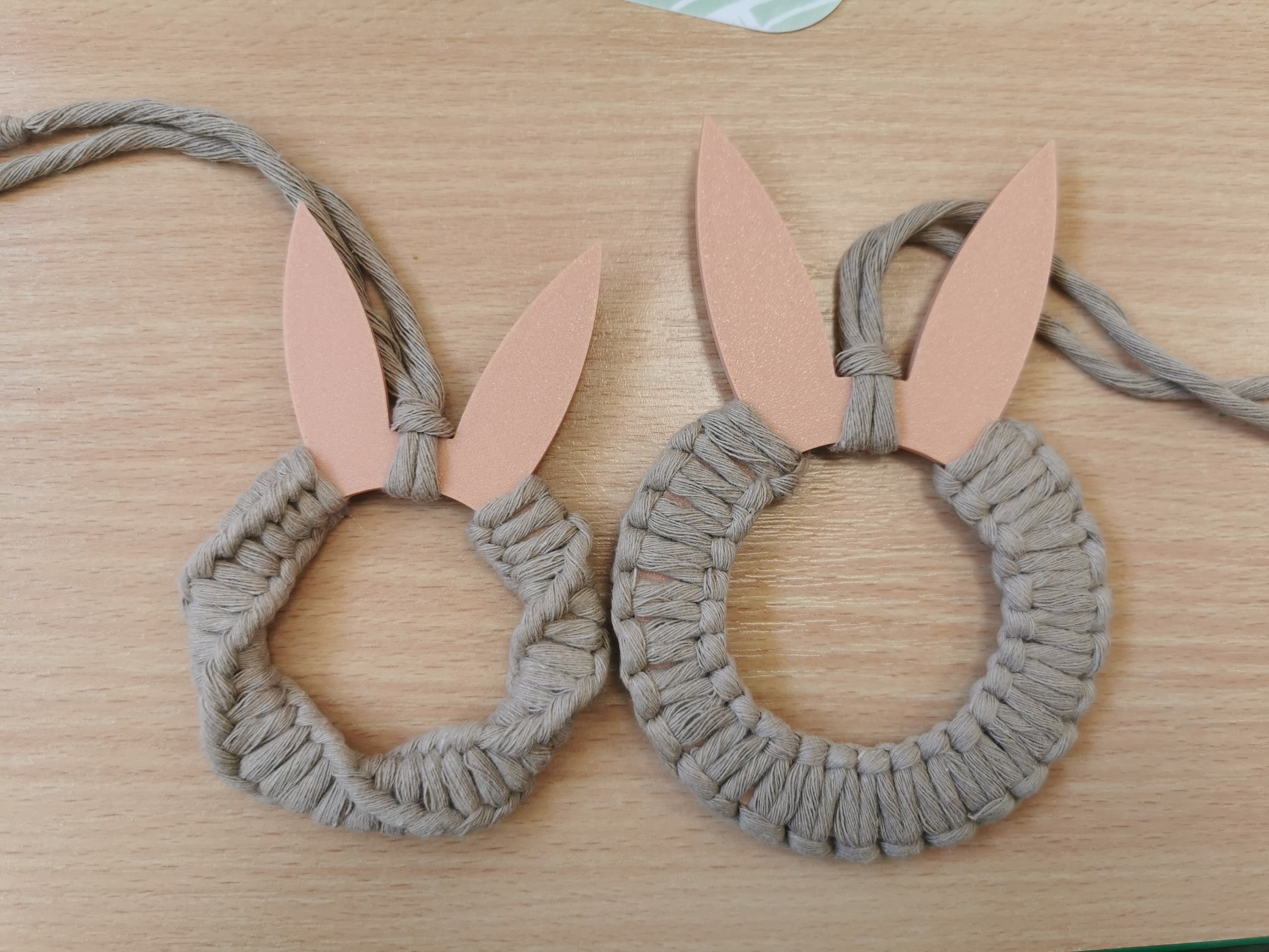 Easter bunny macrame cord decoration