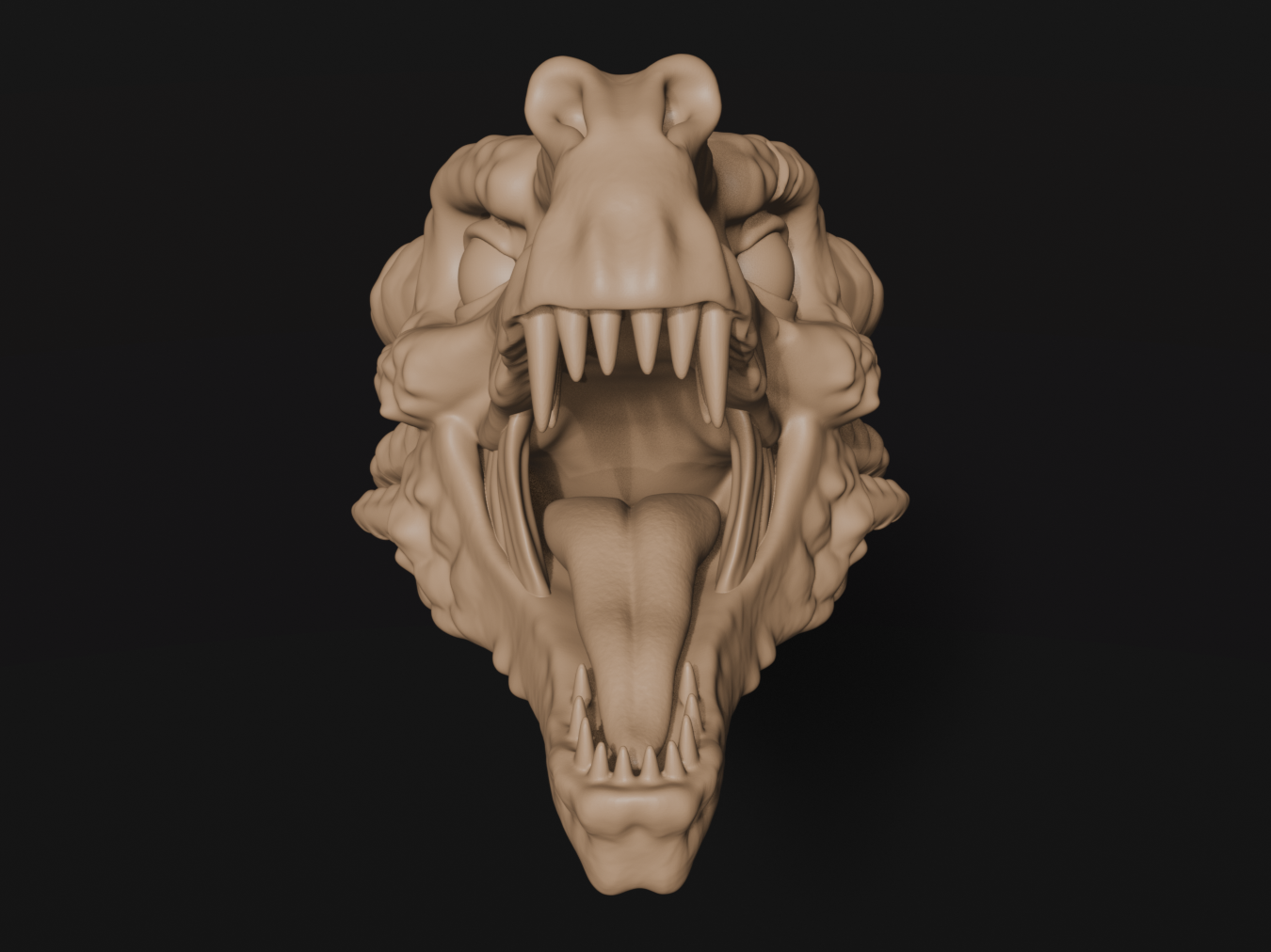 Head of the Living Wyrm – Fantasy Dragon Sculpture