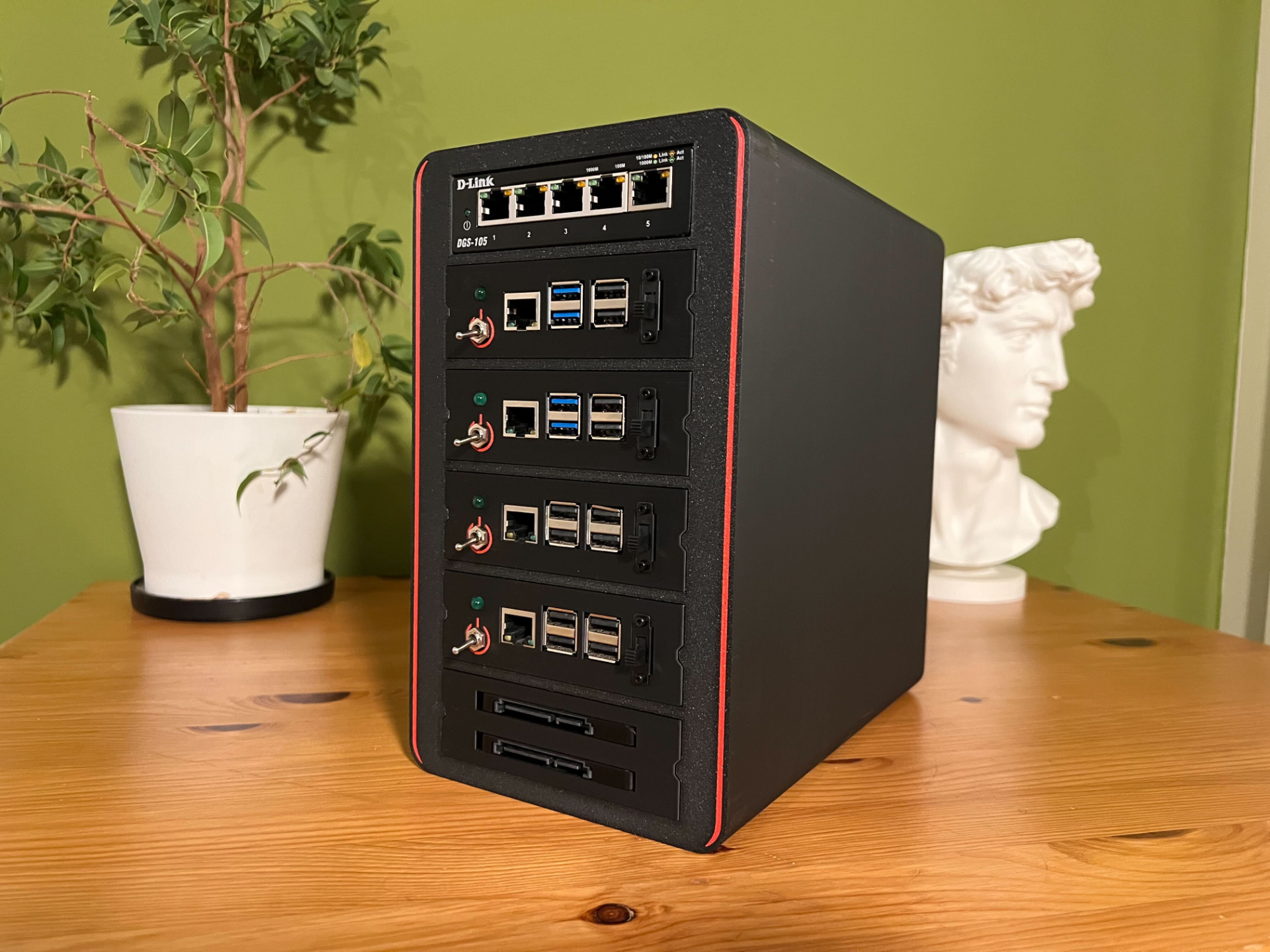 Raspberry Pi 4-Node Cluster Case