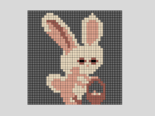 pixel art Easter Bunny