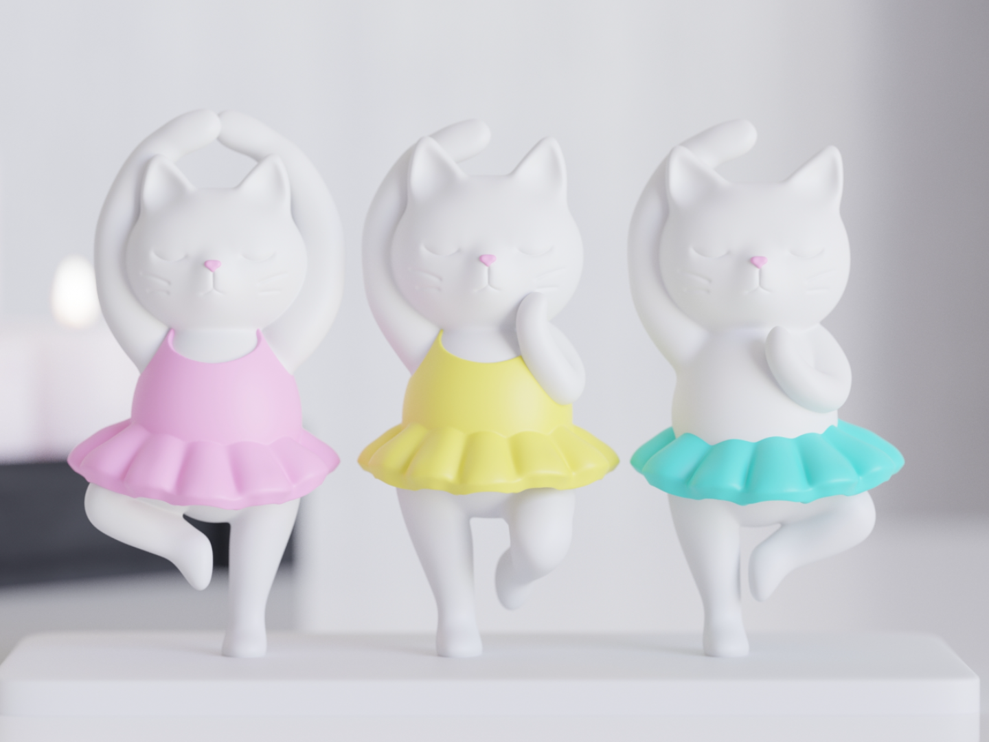 Ballerina Cat Trio – Dancing Cats Sculpture