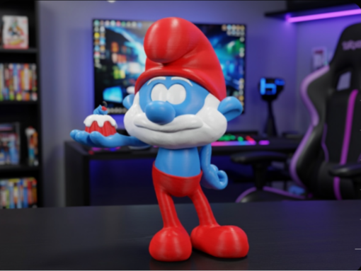Papa Smurf 3D Model Sweet Wisdom with a Cupcake!