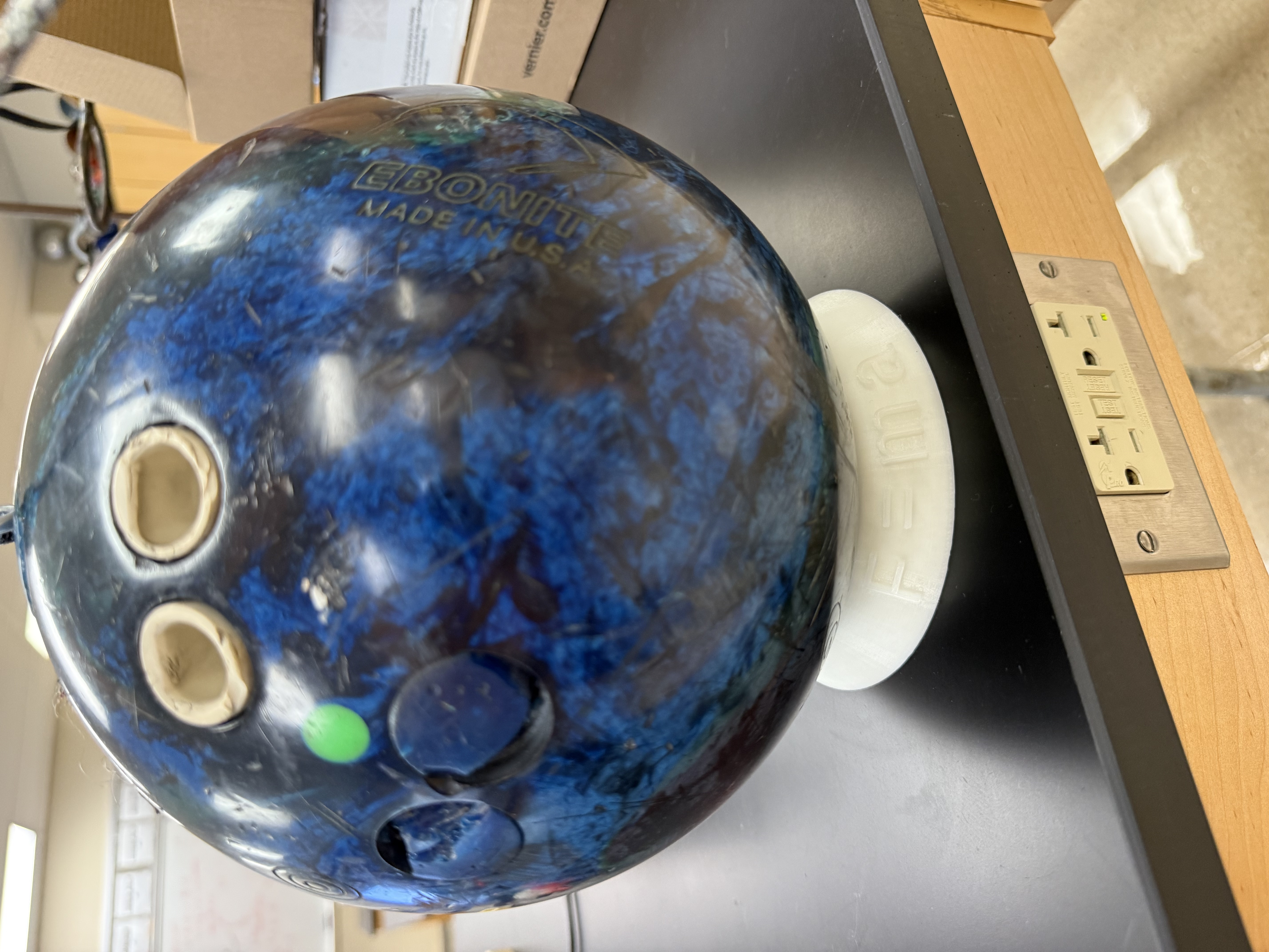F=ma bowling ball stand