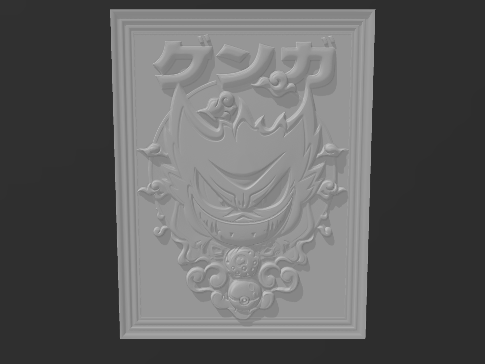 GENGAR ART POKEMON ESCULTURA EN  RELIEVE