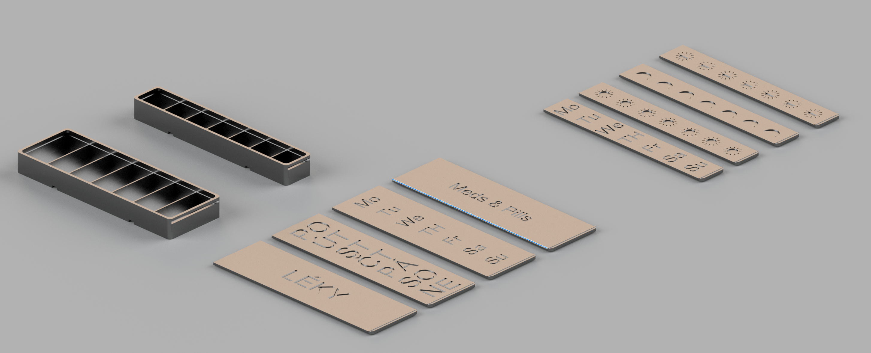 Sliding Modular Meds & Pills box
