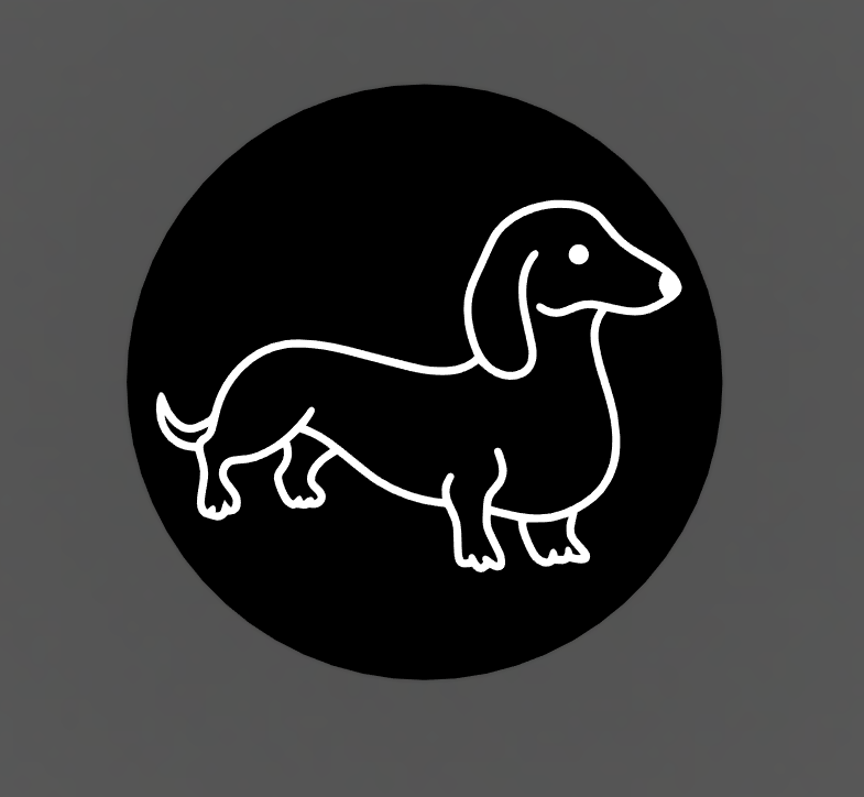Coaster with dachshund motif