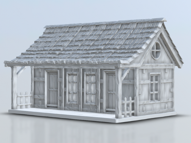 28mm Wargame or model railway timber Shack V2