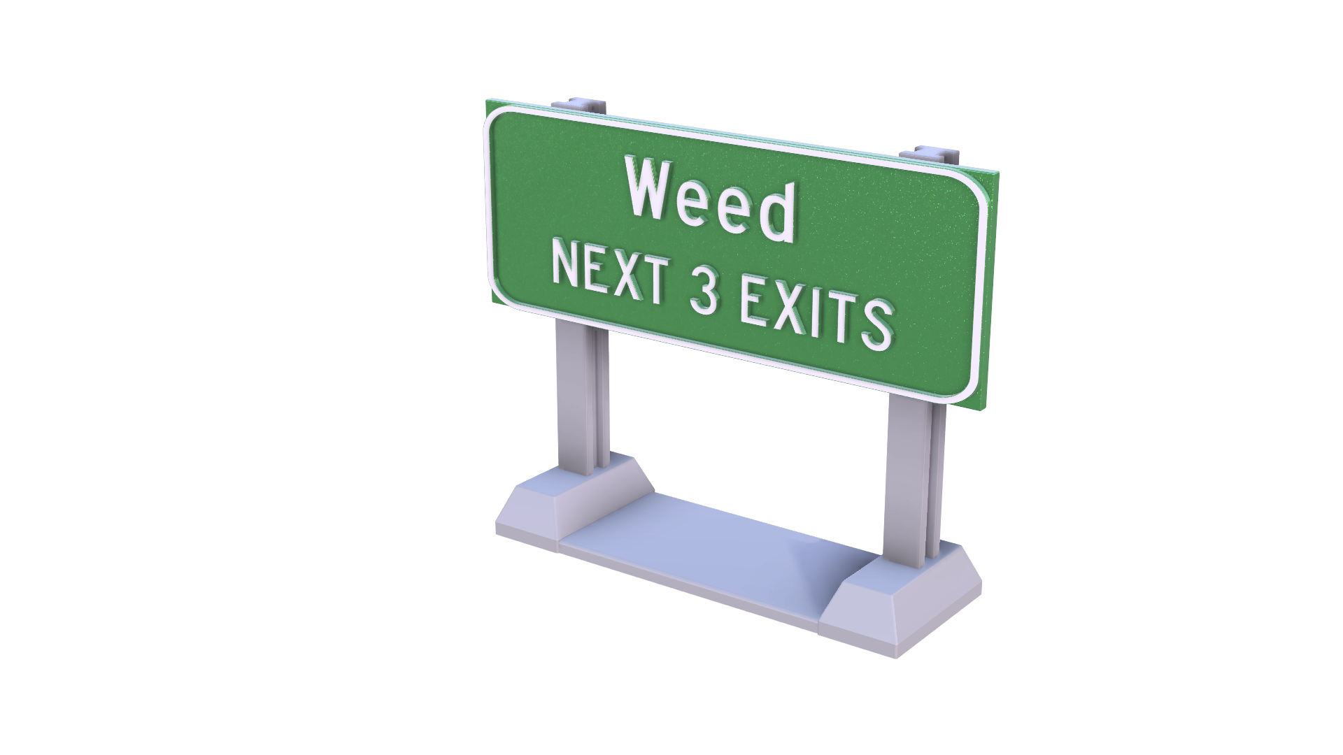 California I-5 - Weed NEXT 3 EXITS Sign